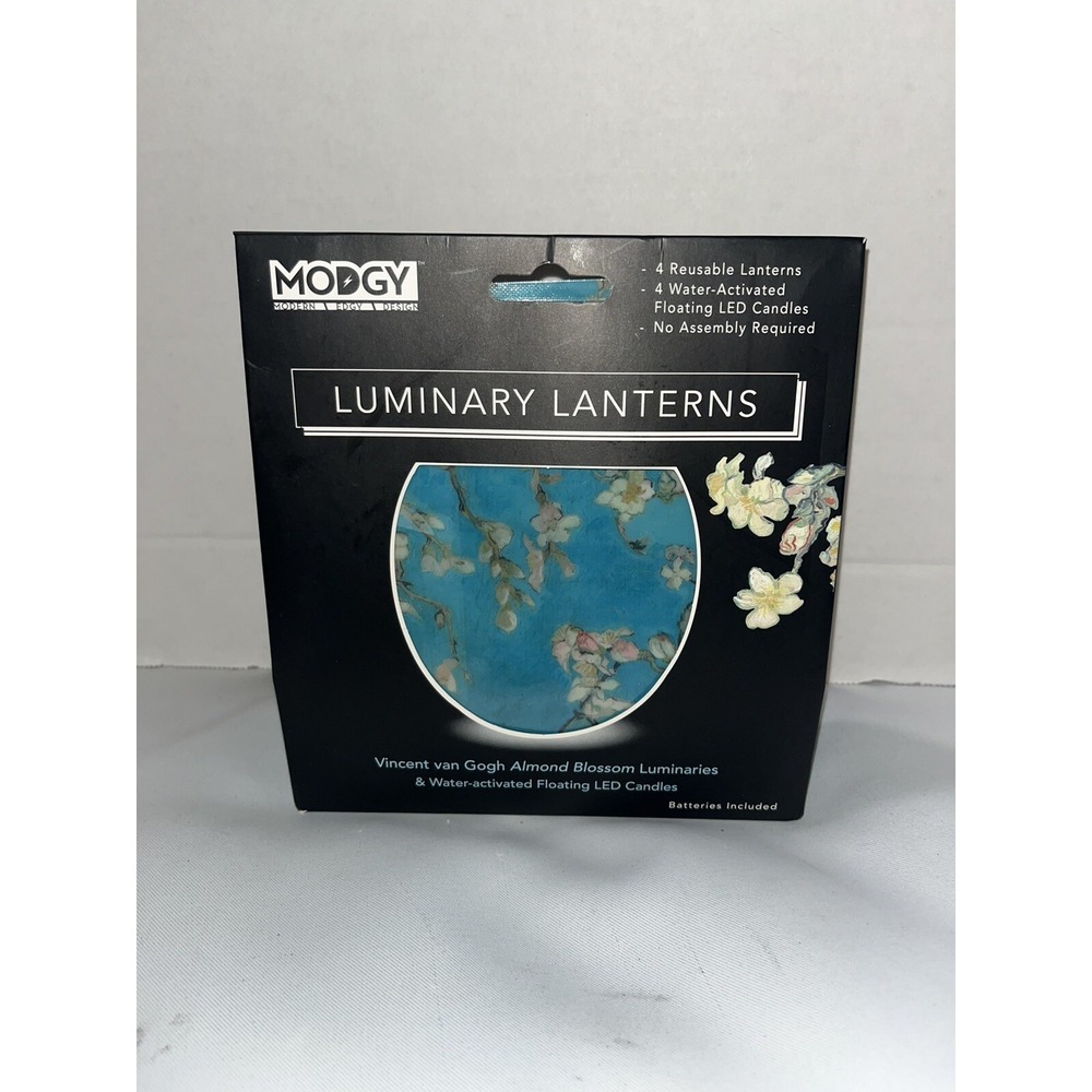Modgy Luminary Lanterns 4ct Reusable, Unbreakable -Van Gogh‎ ALMOND BLOSSOM